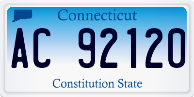 CT license plate AC92120