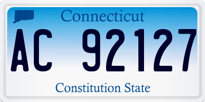CT license plate AC92127
