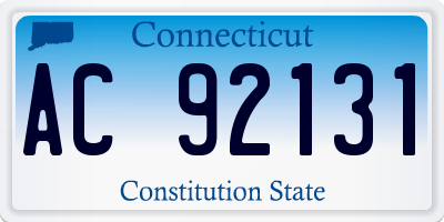 CT license plate AC92131