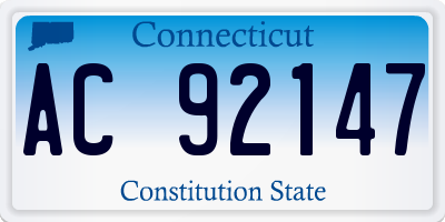 CT license plate AC92147