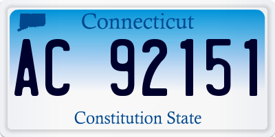 CT license plate AC92151