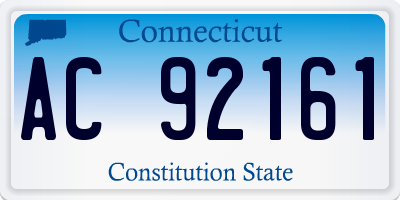 CT license plate AC92161