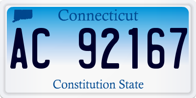 CT license plate AC92167
