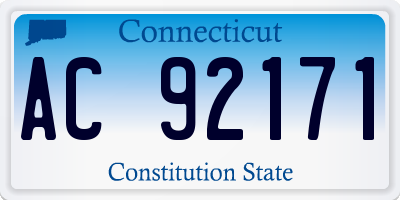 CT license plate AC92171