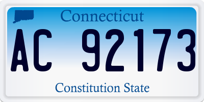 CT license plate AC92173