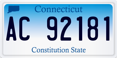 CT license plate AC92181