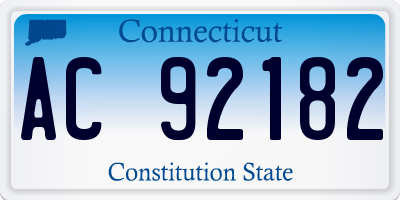 CT license plate AC92182