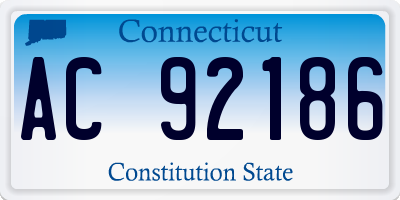 CT license plate AC92186