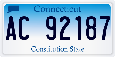 CT license plate AC92187