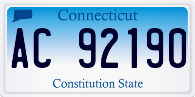 CT license plate AC92190
