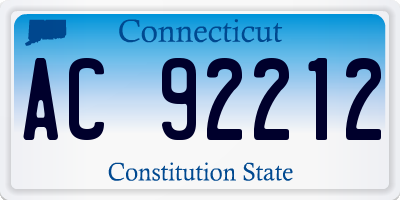 CT license plate AC92212