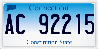 CT license plate AC92215