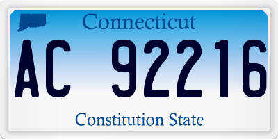 CT license plate AC92216