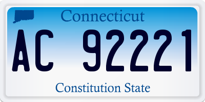 CT license plate AC92221