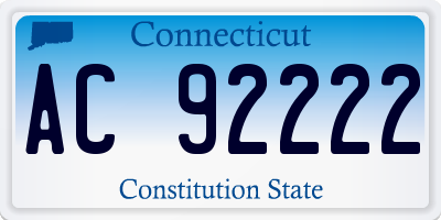 CT license plate AC92222