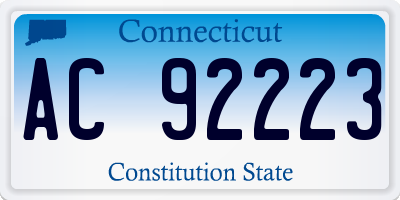 CT license plate AC92223