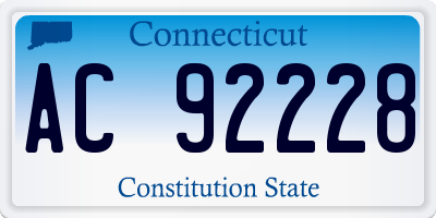 CT license plate AC92228