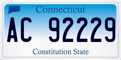 CT license plate AC92229