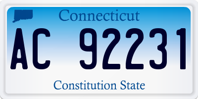 CT license plate AC92231