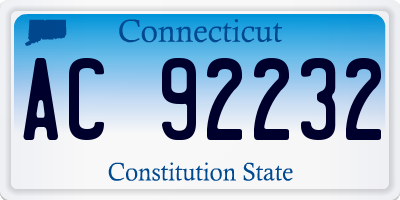 CT license plate AC92232