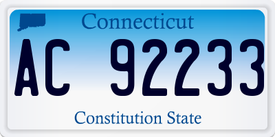 CT license plate AC92233