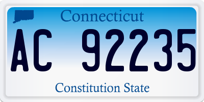 CT license plate AC92235