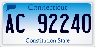 CT license plate AC92240