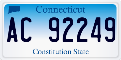 CT license plate AC92249