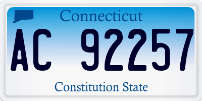 CT license plate AC92257