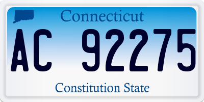 CT license plate AC92275