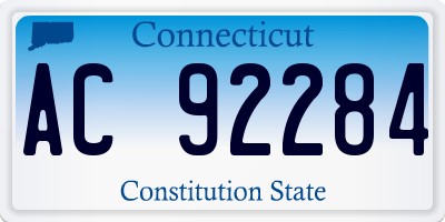 CT license plate AC92284