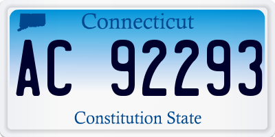CT license plate AC92293