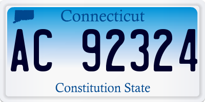 CT license plate AC92324