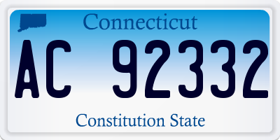 CT license plate AC92332