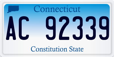 CT license plate AC92339