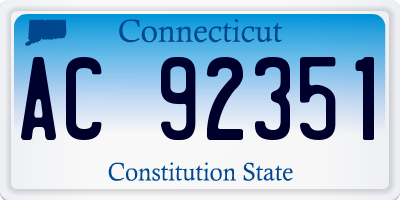 CT license plate AC92351
