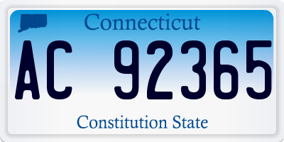 CT license plate AC92365