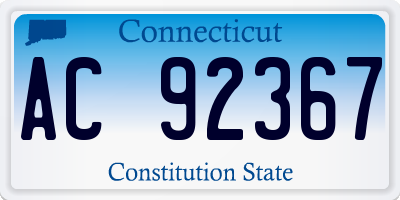 CT license plate AC92367