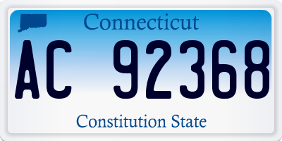 CT license plate AC92368