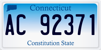 CT license plate AC92371