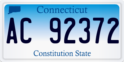 CT license plate AC92372