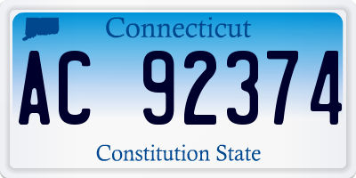 CT license plate AC92374