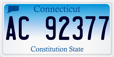 CT license plate AC92377