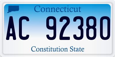 CT license plate AC92380