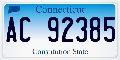 CT license plate AC92385