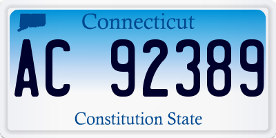 CT license plate AC92389