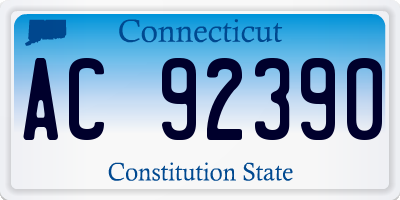 CT license plate AC92390