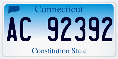 CT license plate AC92392