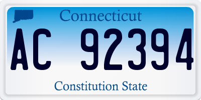 CT license plate AC92394