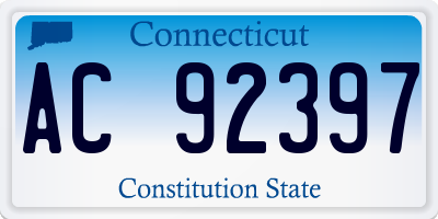 CT license plate AC92397